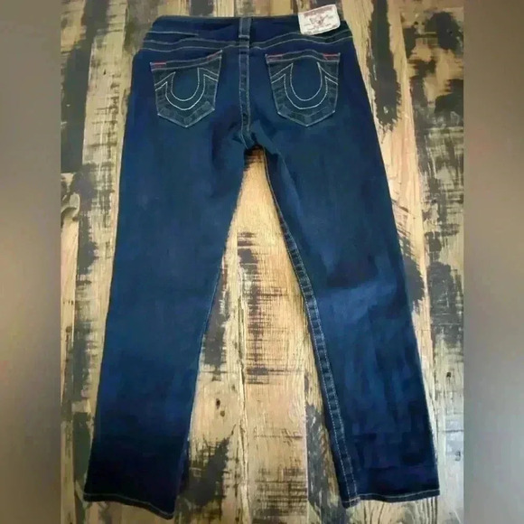 True Religion Lizzy Dark Wash Cropped Jeans Size 26 - Picture 2 of 12